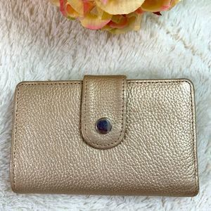 NWOT Genuine Leather Gold Safe Keeper Wallet with Many card holders & coin purse